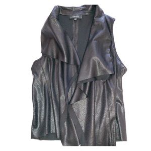 Karen Kane Vegan Leather Asymmetrical Vest